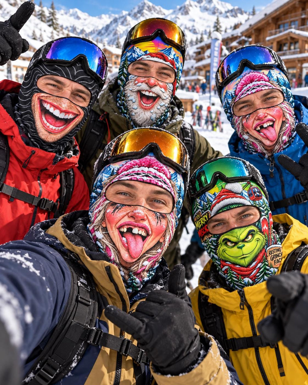 Funny Printed Ski Balaclava, Novelty Winter Face Mask, Custom Snow Gift