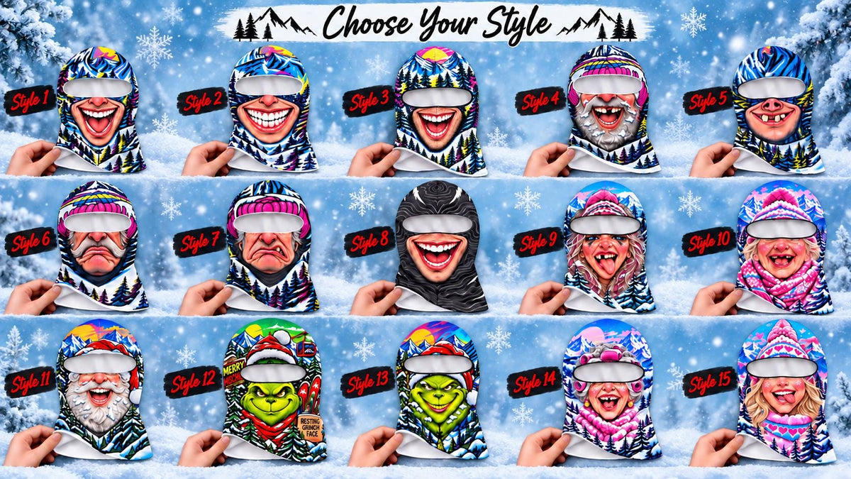 Funny Printed Ski Balaclava, Novelty Winter Face Mask, Custom Snow Gift