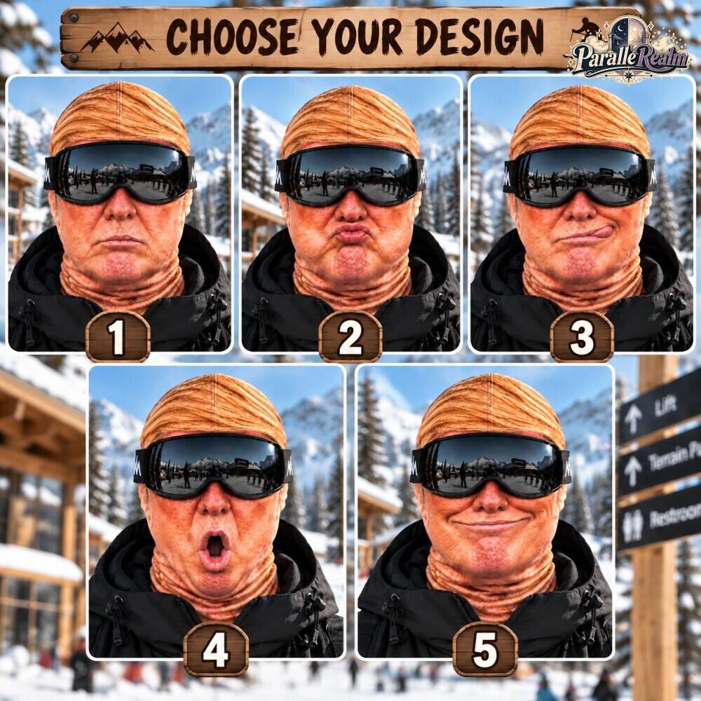 Trump Face Ski Mask, Funny Trump Winter Face Cover, Novelty Snowboard Mask, Funny Full Head Ski Costume, Winter Gift