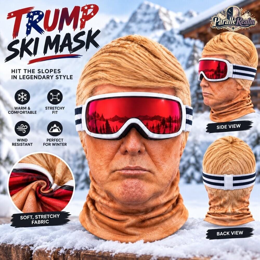 Trump Face Ski Mask, Funny Trump Winter Face Cover, Novelty Snowboard Mask, Funny Full Head Ski Costume, Winter Gift