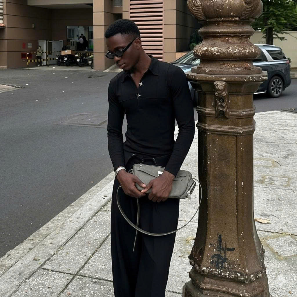 SET CELESTIAL LIMITED Black Long-Sleeve Top and High-Waisted Pants