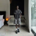 Fever Guest Set: Waxed, Ripped T-Shirt And Printed Shorts