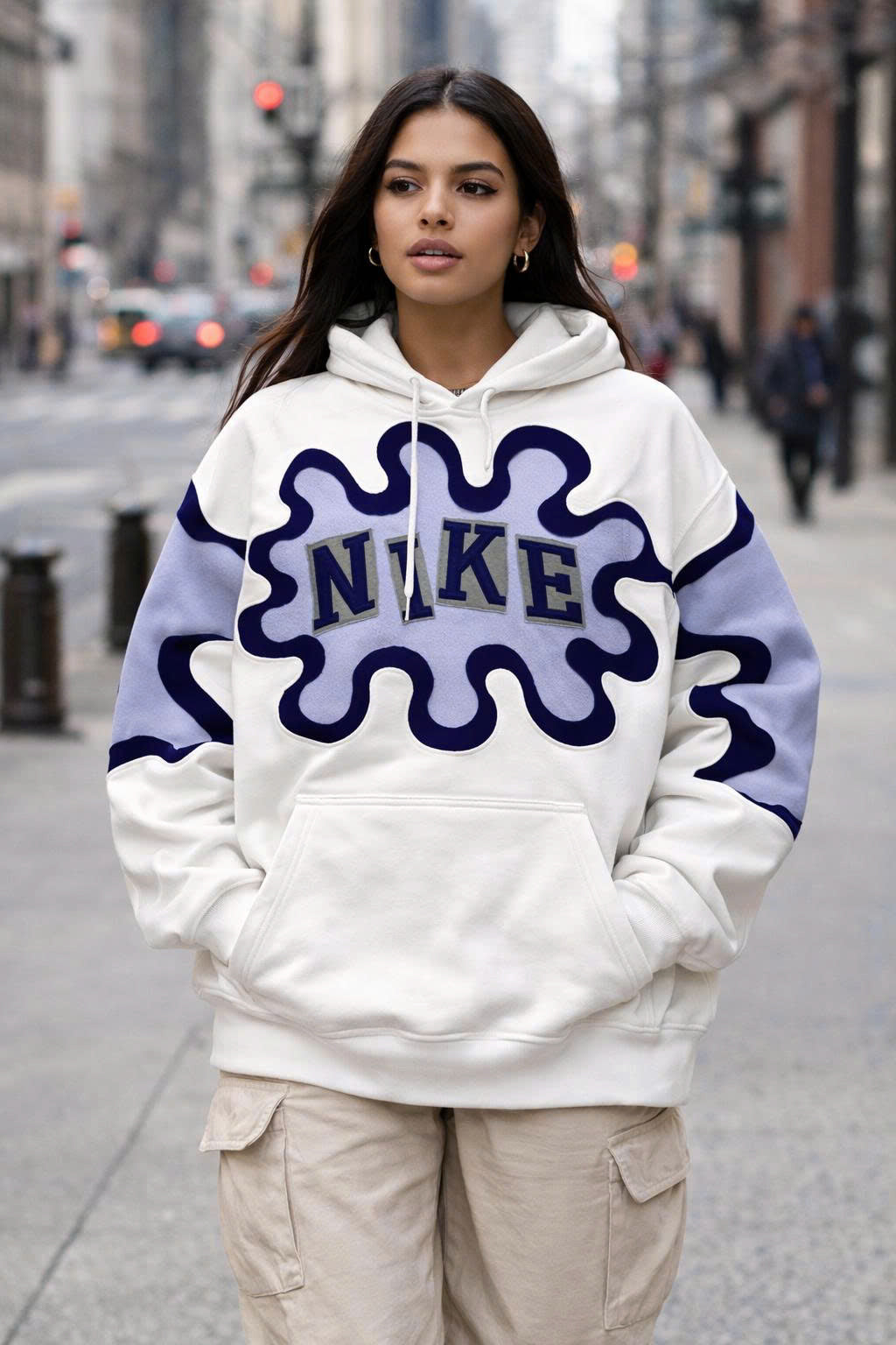 Upcycled Hoodie Sweatshirt, Reworked Street Style, Handmade Unisex Clothing