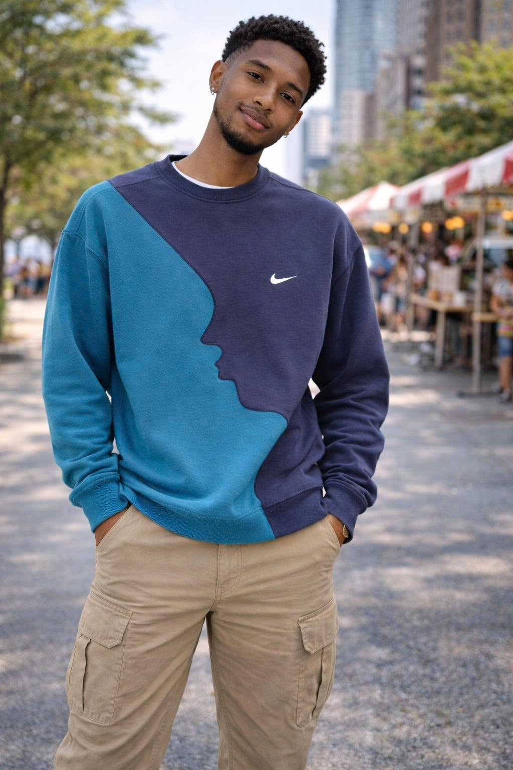 Upcycled Hoodie Sweatshirt, Reworked Street Style, Handmade Unisex Clothing